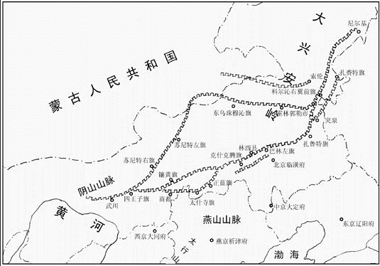 Map of Jinchangcheng